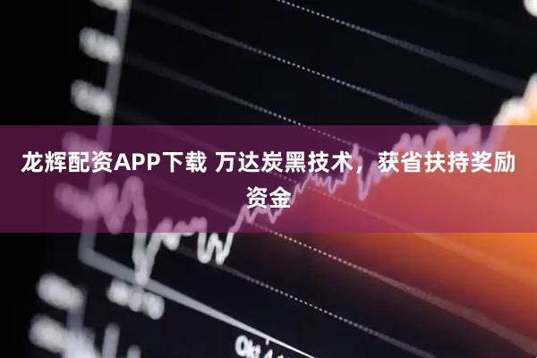 龙辉配资APP下载 万达炭黑技术，获省扶持奖励资金